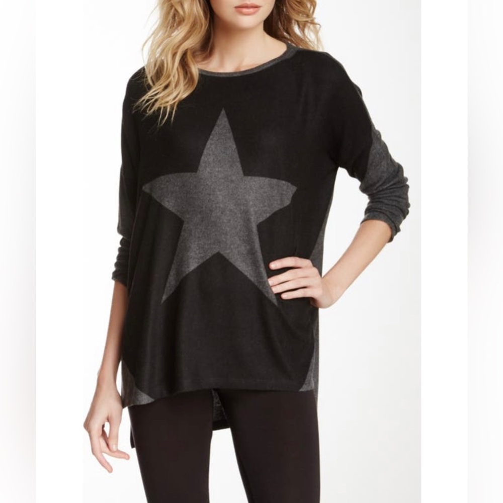 GO COUTURE Dolman Elbow Patch High/Low Sweater NWOT